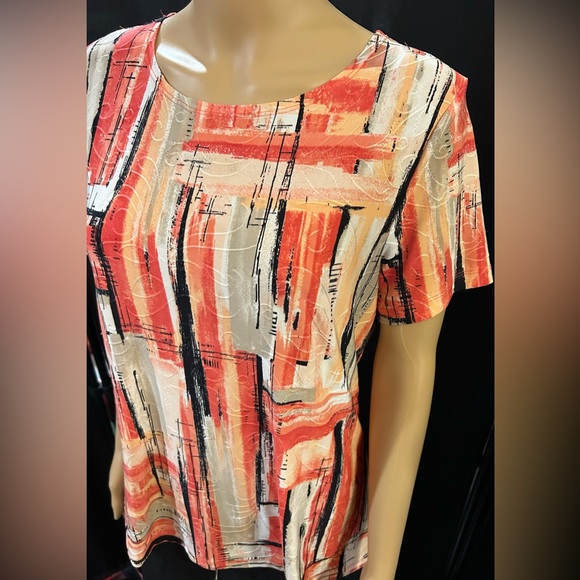 JM Collection short sleeve blouse sz M - Picture 2 of 6